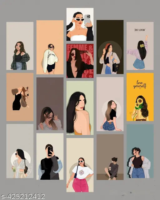 Boho Women Posters | Pack of 16 | Size A6