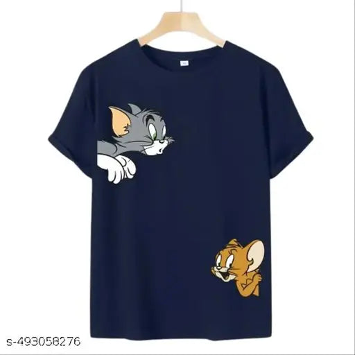 Trendy Tom and Jerry Printed Cotton T-Shirt