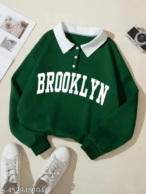 Basic Quality Brooklyn Collared College Sweatshirt