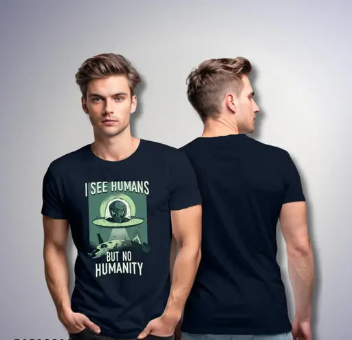 Oversized Alien See Humans but not Humanity Backprint Unisex Tshirt