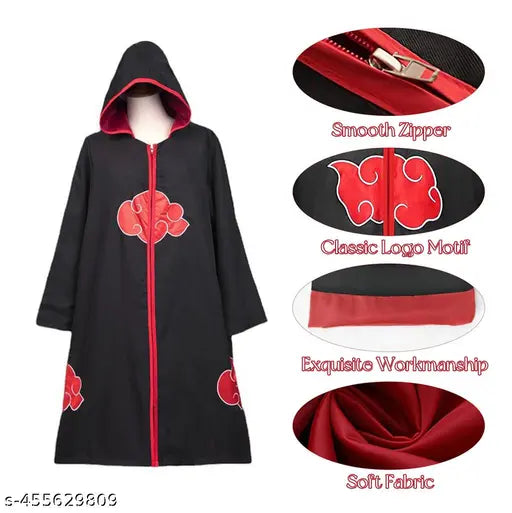 Anime Hooded Akatsuki Cloak Cosplay Costume and Set