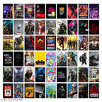 Aesthetic Gaming Poster Collage | Pack of 54 | 4 x 6 Inches