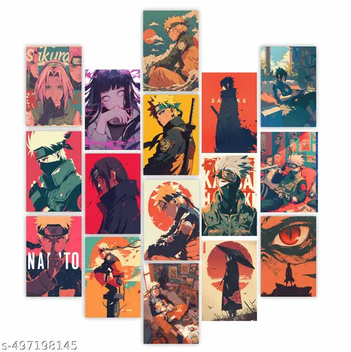 Anime Wall Posters | 11 x 15 cm | Pack of 16 | Set 3