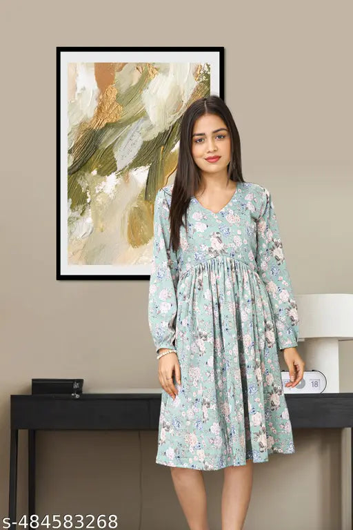 Floral Print Fit and Flare Spring Dress