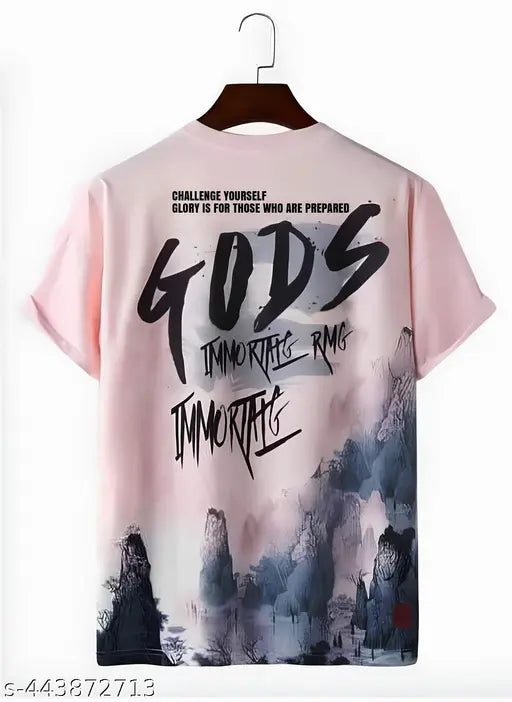 Basic Quality Trendy Mountain Art and Typography Graphic Unisex T-Shirt