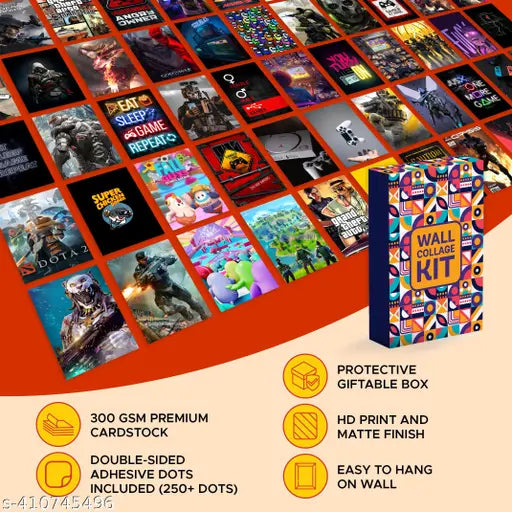 Aesthetic Gaming Poster Collage | Pack of 54 | 4 x 6 Inches