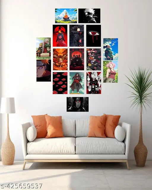 Anime Wall Poster Set of 16 ( 10.5 x 14.8 cm ) Set 1