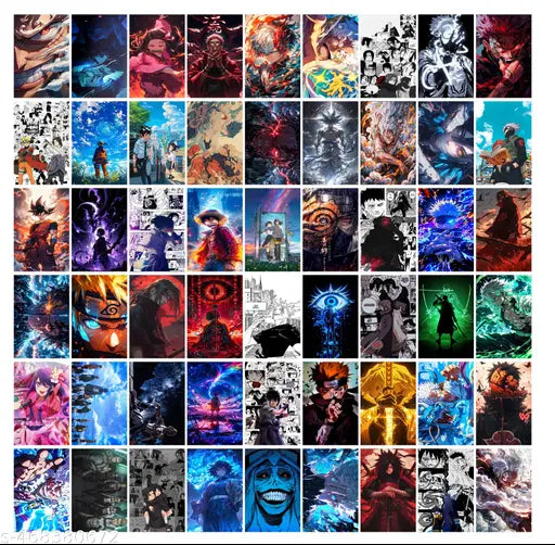 Mega Anime Collage Posters Collection Set of 54 | 4x6 inch