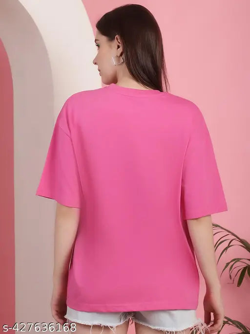 Fire Mess Hot Pink Oversized Women's T-shirt