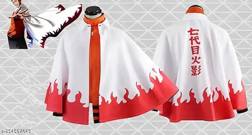 Anime Hokage Cloak Robe for Cosplay