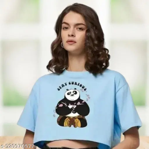 Basic Quality Kung Fu Panda Stay Curious Crop Top T-shirt