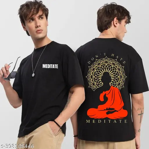 Oversized Dont Hate Meditate Backprint Unisex Tshirt