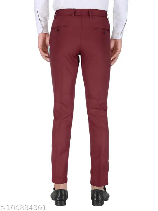 Maroon Slim Fit Trouser for Men