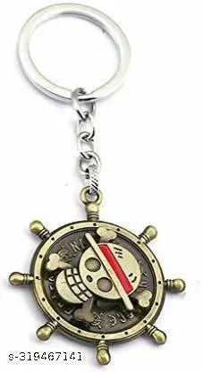 One of Piece Anime Ship Wheel Spinning Keychain