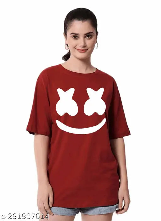 Marshmello Smile Oversized Women's T-shirt