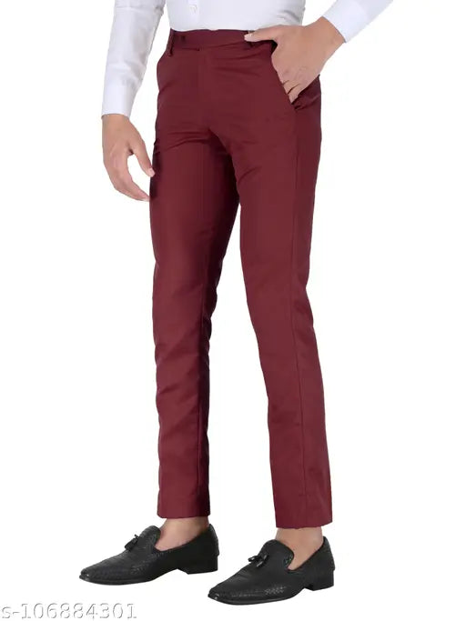Maroon Slim Fit Trouser for Men