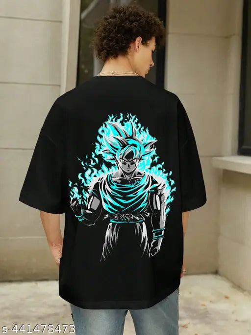 Goku Blue Saiyan Black Oversized Unisex T-shirt