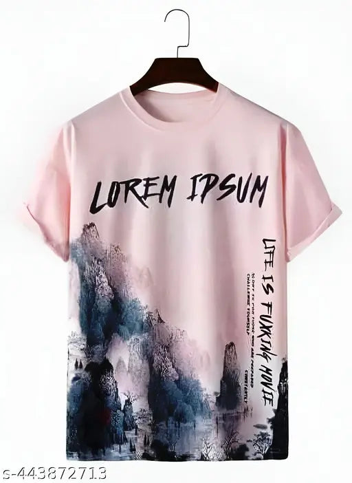 Basic Quality Trendy Mountain Art and Typography Graphic Unisex T-Shirt